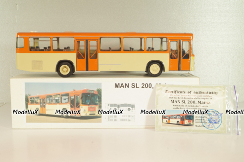 MAN SL 200, Mainz 1973, orange/white, VT-45.5, Vector Models 1:43
