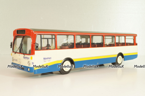 Mercedes-Benz O 305 Sippel EX Stadfweike Frankfurt VGF 1967, white/blue/yellow/red, Vector Models 1:43