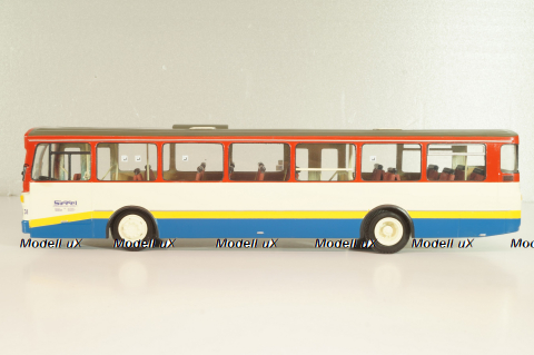 Mercedes-Benz O 305 Sippel EX Stadfweike Frankfurt VGF 1967, white/blue/yellow/red, Vector Models 1:43