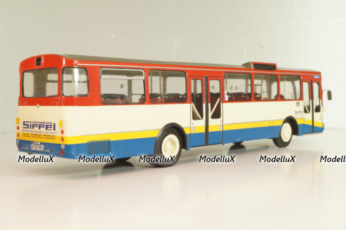Mercedes-Benz O 305 Sippel EX Stadfweike Frankfurt VGF 1967, white/blue/yellow/red, Vector Models 1:43