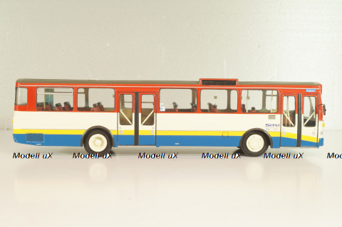 Mercedes-Benz O 305 Sippel EX Stadfweike Frankfurt VGF 1967, white/blue/yellow/red, Vector Models 1:43