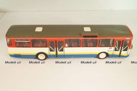 Mercedes-Benz O 305 Sippel EX Stadfweike Frankfurt VGF 1967, white/blue/yellow/red, Vector Models 1:43