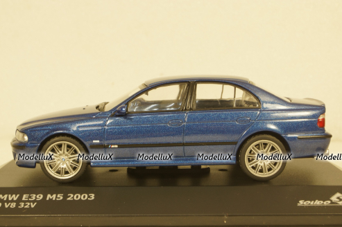 BMW 5-Series M5 5.0L V8 32V (E39) 2003, blue, 4310501, Solido 1:43