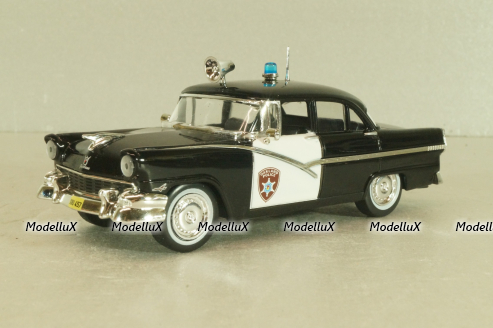 Ford Fairlane Town Sedan,  Police Detroit 1956, black/white, Полицейские Машины Мира №1, 1:43 Уценка!