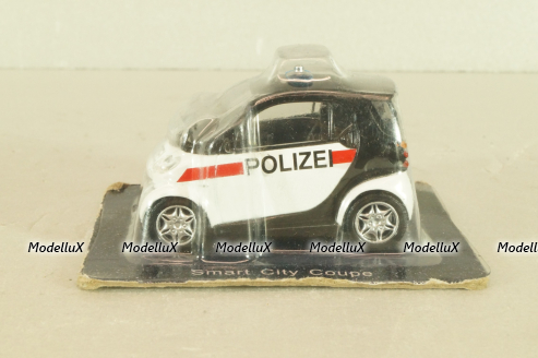 SMART Fortwo, Police Austria 1998, white/black, Полицейские Машины Мира №45, 1:43