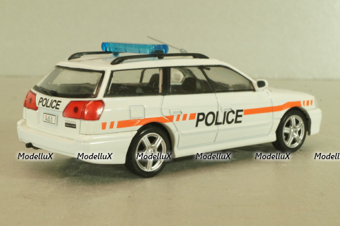 Subaru Legacy Police, Switzerland 2001, white, Полицейские машины мира №12, DeAgostini, 1:43