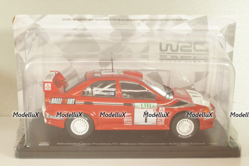Mitsubishi Lancer EVO VI, #1 Rally New Zealand 1999, Makinen/Mannisenmaki, red, G113U014, WRC Collection, Hachette 1:24 Уценка!