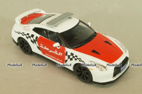 Nissan GT-R Police Arab Emirates 2007, white/red, Полицейские машины мира №51, DeAgostini, 1:43