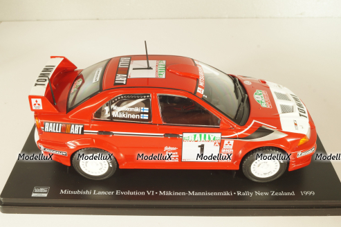 Mitsubishi Lancer EVO VI, #1 Rally New Zealand 1999, Makinen/Mannisenmaki, red, G113U014, WRC Collection, Hachette 1:24 Уценка!