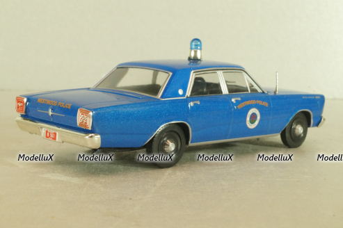 Ford Galaxie 500, Police Westwood 1965, blue, Полицейские машины мира №47 DeAgostini, 1:43