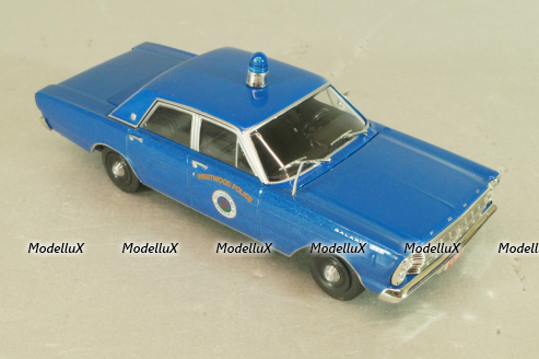 Ford Galaxie 500, Police Westwood 1965, blue, Полицейские машины мира №47 DeAgostini, 1:43