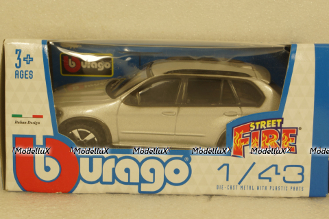 BMW X5 2007 SILVER, BU30145Z, Burago, 1:43
