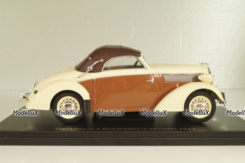 Opel Super 6 Hebmuller-Cabriolet 1937, beige/brown, G1648024, Hachette 1:24 Уценка!
