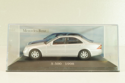 Mercedes-Benz S 500 (W220) 1998, silver, MBOMS053, Altaya, Mercedes-Benz Offizielle Modell Sammlung #53, 1:43