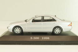 Mercedes-Benz S 500 (W220) 1998, silver, MBOMS053, Altaya, Mercedes-Benz Offizielle Modell Sammlung #53, 1:43