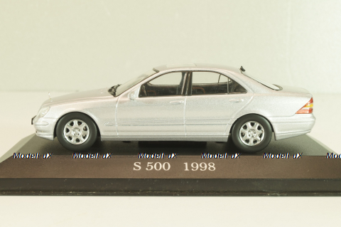 Mercedes-Benz S 500 (W220) 1998, silver, MBOMS053, Altaya, Mercedes-Benz Offizielle Modell Sammlung #53, 1:43