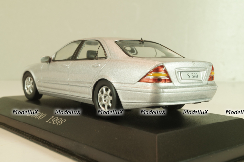 Mercedes-Benz S 500 (W220) 1998, silver, MBOMS053, Altaya, Mercedes-Benz Offizielle Modell Sammlung #53, 1:43