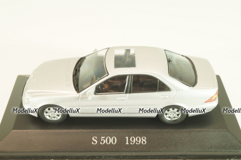 Mercedes-Benz S 500 (W220) 1998, silver, MBOMS053, Altaya, Mercedes-Benz Offizielle Modell Sammlung #53, 1:43