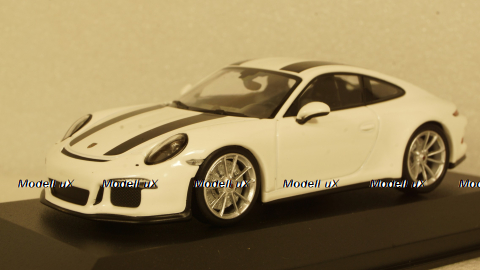 Porsche 911R (991.2) 2016, white with black strips, 940066220, Maxichamps 1:43