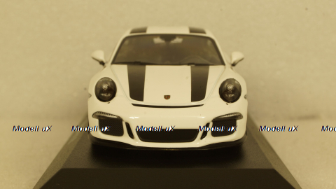 Porsche 911R (991.2) 2016, white with black strips, 940066220, Maxichamps 1:43