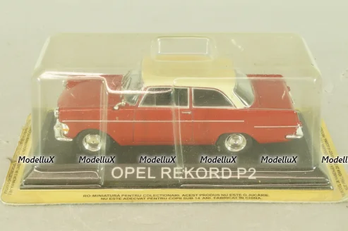 Opel Rekord P2 1961, red/white roof, Masini de Legenda №55, Deagostini 1:43