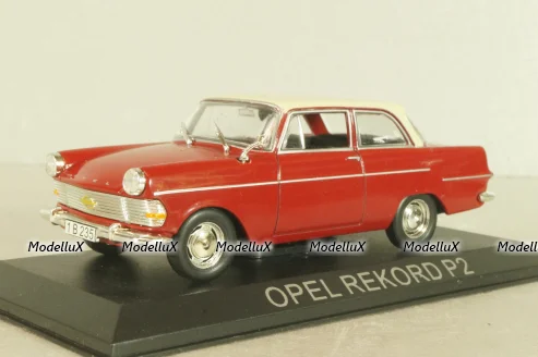 Opel Rekord P2 1961, red/white roof, Masini de Legenda №55, Deagostini 1:43