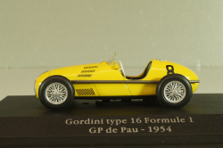 Gordini type 16 #8 Grand Prix Pau 1954, Formula 1, F1, yellow, 2235003, Atlas La Saga Gordini 1:43
