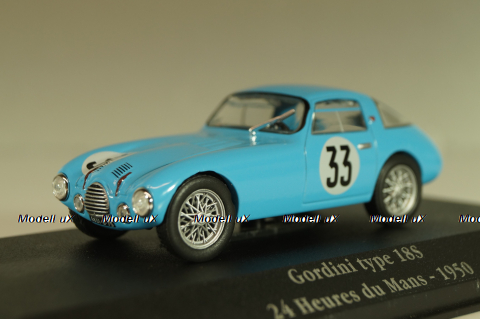 Gordini type 18S #33 24Hr. Le Mans 1950, blue, 2235010, Atlas La Saga Gordini 1:43