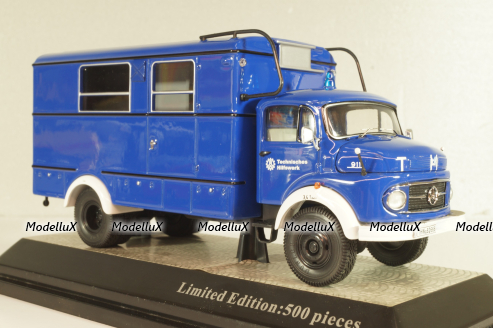 Mercedes-Benz LA 911 THW, Police 1960, blue, Premium Classixxs 1:43