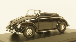 Volkswagen Hebmuller cabriolet 1950, black, built on VW Beetle (Typ 14), 940052130, Maxichamps 1:43