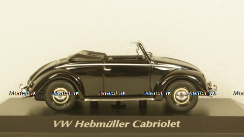 Volkswagen Hebmuller cabriolet 1950, black, built on VW Beetle (Typ 14), 940052130, Maxichamps 1:43