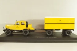 Hanomag ST 100 with trailer "Deutsche Bundespost", yellow, Schuco 1:43