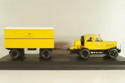 Hanomag ST 100 with trailer "Deutsche Bundespost", yellow, Schuco 1:43