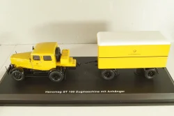 Hanomag ST 100 with trailer "Deutsche Bundespost", yellow, Schuco 1:43
