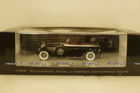 Duesenberg Model J Torpedo Convertible Coupe 1929, black, 437150431, Minichamps 1:43