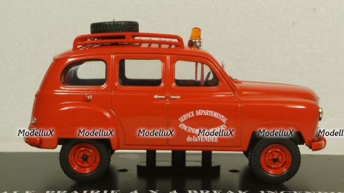 Renault Colorale Prairie 4x4 Break Ambulance service SDIS Red, Hachette 1:43