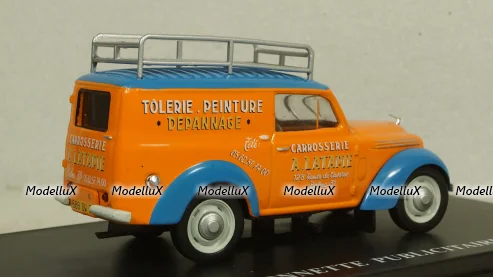 Renault Juvaquatre Advertising Van Latapie orange / blue, Hachette 1:43