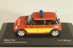 Mini Cooper One (R52) fire engine Munchen 2001, red, 431138190, Minichamps 1:43