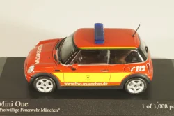 Mini Cooper One (R52) fire engine Munchen 2001, red, 431138190, Minichamps 1:43