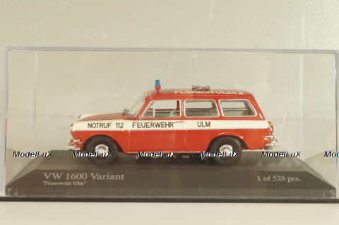 Volkswagen 1600 Variant ULM 1969, fire engine, 430055396, Minichamps 1:43