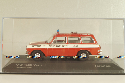 Volkswagen 1600 Variant ULM 1969, fire engine, 430055396, Minichamps 1:43