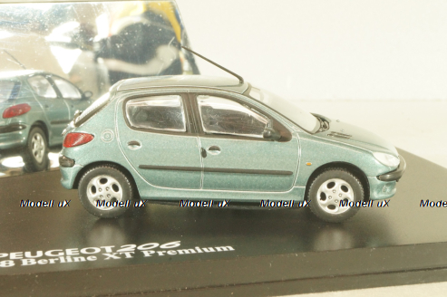 Peugeot 206 XT Berline 1998, green metallic, 472602, Norev 1:43
