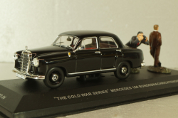 Mercedes-Benz 180 Ponton (W180), The Cold War Series with 2 figures, black, REP CWA 06, Replicars 1:43