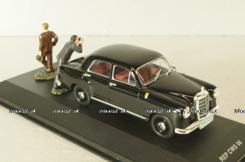 Mercedes-Benz 180 Ponton (W180), The Cold War Series with 2 figures, black, REP CWA 06, Replicars 1:43