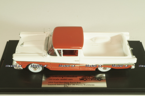 Ford Ranchero pick up 1958, red/white, L.e.157 of 180 pcs., GC-70A, Goldvarg 1:43 