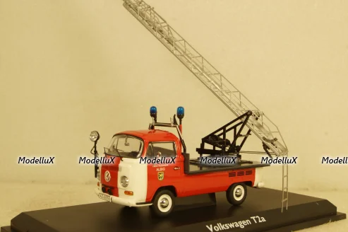 Volkswagen T2a Feuerwehr mit Drehleiter, red, 03341, Schuco 1:43