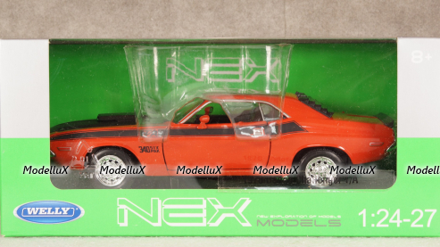 Dodge Challenger T/A dark orange/matt-black, 24029, Welly 1:24