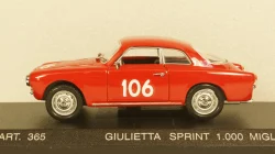 Alfa Romeo Giulietta Sprint Coupe Mille Miglia 1960 St.Nr. 106, Detail Cars 1:43