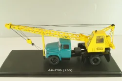АК-75В автокран на шасси Зил-130 1964, зеленый/желтый, SSM1549, SSM 1:43