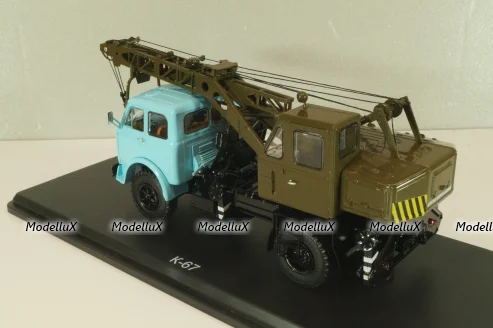 К-67 Автокран на шасси Маз-500 1965, голубой/хаки, SSM1610, SSM 1:43